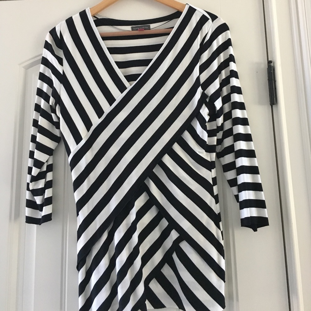 Striped jersey knit top